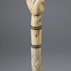 Whaleman Made Clenched Fist Grip Walking Stick, 19th Century