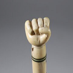 Whaleman Made Clenched Fist Grip Walking Stick, 19th Century