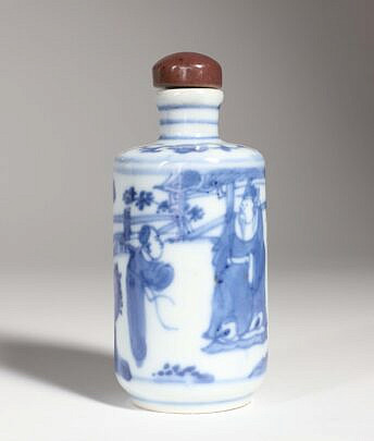 Blue & White Porcelain Snuff Bottle, Qing Dynasty