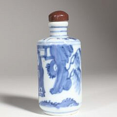 Blue & White Porcelain Snuff Bottle, Qing Dynasty