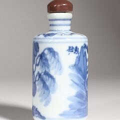 Blue & White Porcelain Snuff Bottle, Qing Dynasty