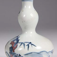 Underglaze Blue & Copper Red Calabash Snuff Bottle, 19th / 20th Century