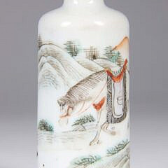 Famille Verte Porcelain Snuff Bottle, Qing Dynasty