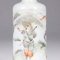 Famille Verte Porcelain Snuff Bottle, Qing Dynasty