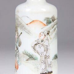 Famille Verte Porcelain Snuff Bottle, Qing Dynasty