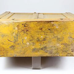American Yellow Mustard Painted Cupboard, 19th Century