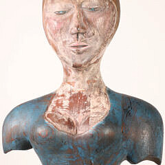 Polychromed Carved Wood Figure of a Lady, 19th Century
