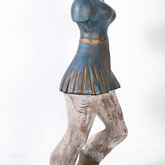 Polychromed Carved Wood Figure of a Lady, 19th Century