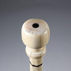 Whaleman Made Mushroom Knob Grip Walking Stick, 19th Century