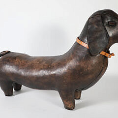 Omersa and Co. Leather Dachshund Foot Stool