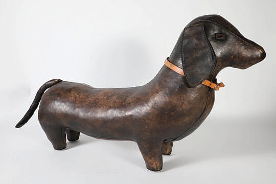 Omersa and Co. Leather Dachshund Foot Stool