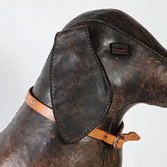 Omersa and Co. Leather Dachshund Foot Stool