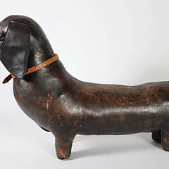 Omersa and Co. Leather Dachshund Foot Stool