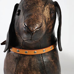 Omersa and Co. Leather Dachshund Foot Stool