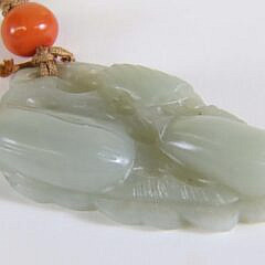Celadon Jade “Gourds” Pendant, Qing Dynasty