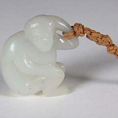 Celadon Jade "Monkey" Pendent, Qing Dynasty
