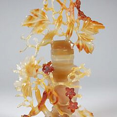 Carved Carnelian Vase and Cover, Qing Dynasty