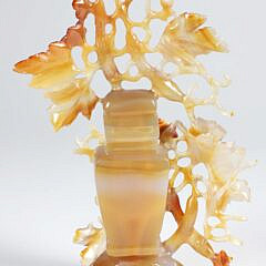 Carved Carnelian Vase and Cover, Qing Dynasty