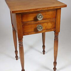American Mahogany Sheraton Two Drawer Work Stand, circa 1820