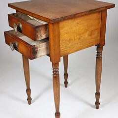 American Sheraton Mahogany Two Drawer Work Stand, circa 1820