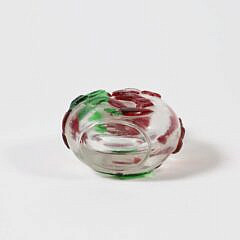 Chinese Red and Green Overlay Glass “Hares” Snuff Bottle, Qing Dynasty