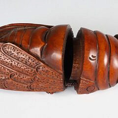 Japanese Carved Wood Cicada Inro, 20th Century