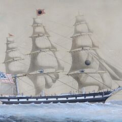 American Watercolor Portrait of the Packet Ship “Isaac Webb of New York, 1841”