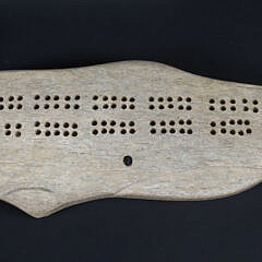 Carved Half Body Whale Bone Shaped Cribbage Board
