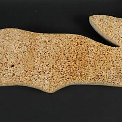 Carved Half Body Whale Bone Shaped Cribbage Board