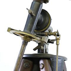 Vintage Brass, Cast Iron and Wood Floor Standing Telescope, 19th Century