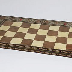 Mosaic Bone and Multi-Wood Inlaid Double Sided Folding Gameboard