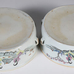 Pair of Famille Rose Dishes with Covers, early 20th Century