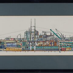 Ray Woodward Submarine Lithograph, Copyright 1920