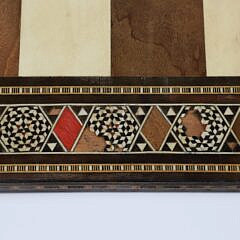 Mosaic Bone and Multi-Wood Inlaid Double Sided Folding Gameboard