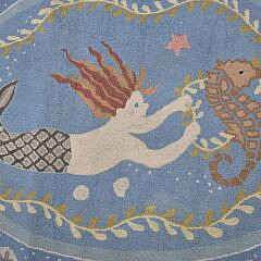 Claire Murray Oval Hooked Rug “Mermaid”
