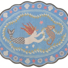 Claire Murray Oval Hooked Rug "Mermaid"