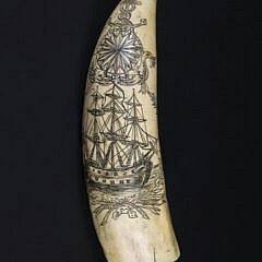 Whaleman Made Scrimshaw Antique Whale Tooth 19th Century
