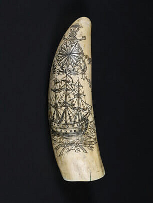 Whaleman Made Scrimshaw Antique Whale Tooth 19th Century