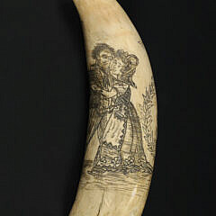 Whaleman Made Scrimshaw Antique Whale Tooth 19th Century