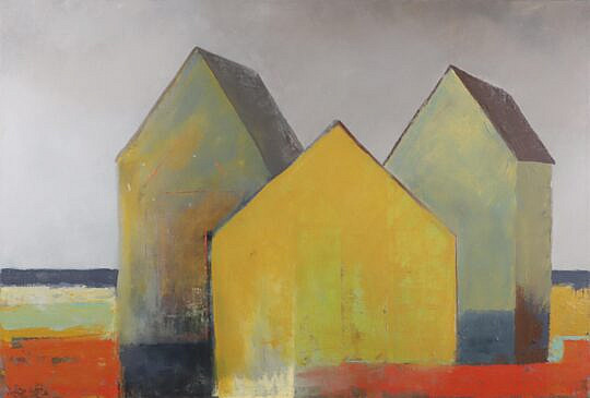 Michele Dangelo Oil on Canvas "Yellow House"
