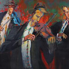 Guillermo Spinosa Oil on Canvas “Violin Trio”