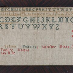 American Sampler, Worked by Polly Seamer Peaslee, 1853