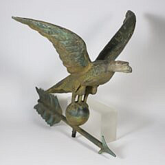 Gilt Sheet Metal Eagle Weathervane, 19th Century