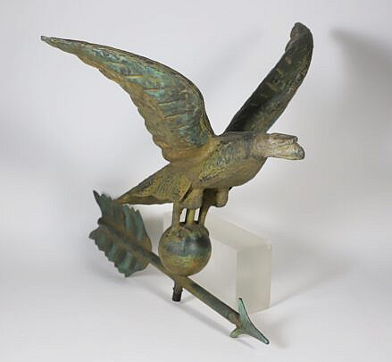 Gilt Sheet Metal Eagle Weathervane, 19th Century
