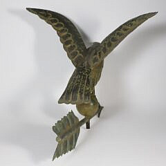Gilt Sheet Metal Eagle Weathervane, 19th Century