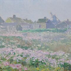 Henry Stephens Eddy Oil on Panel “Edge of Village”