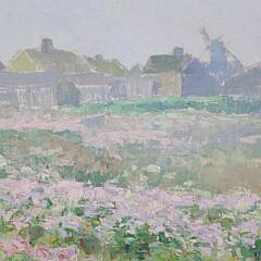 Henry Stephens Eddy Oil on Panel “Edge of Village”