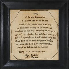 Rare Mary Starbuck Nantucket School Girl Sampler, circa 1811