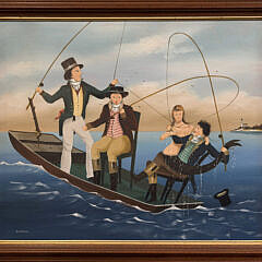 Ralph Cahoon Jr. (1910-1982) Oil on Masonite “A Fine Catch”