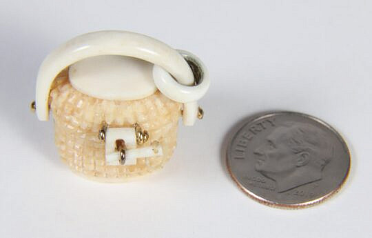 Alan Doucette Miniature Carved Nantucket Basket Pendant